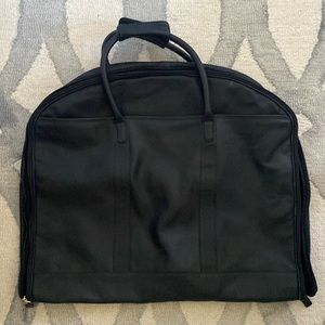 Coach Black Leather Garment Bag. 19x23 closed and 23x39 open.